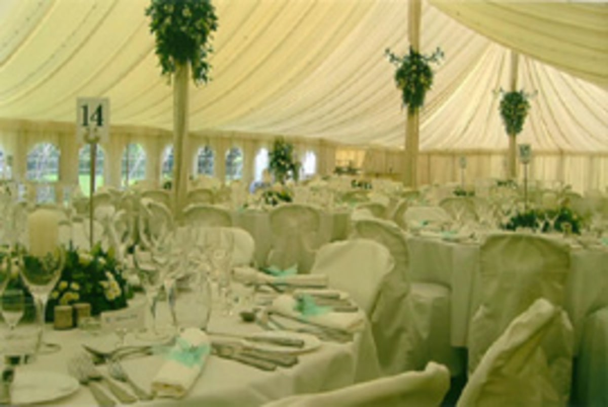 Interior shot of a large traditional marquee