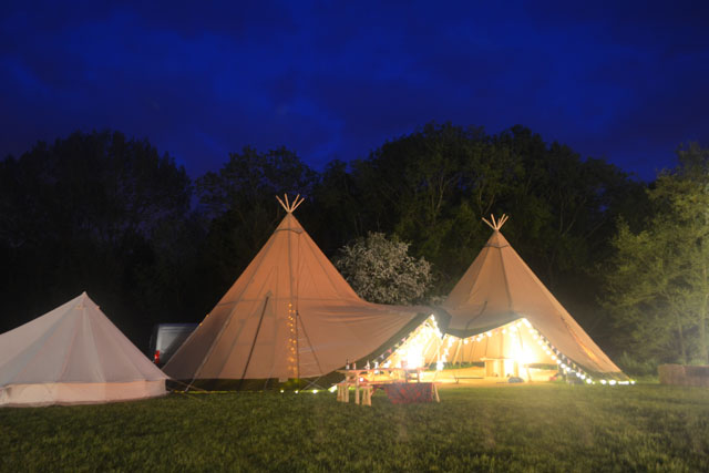 Tipi wedding marquee Essex night tipi