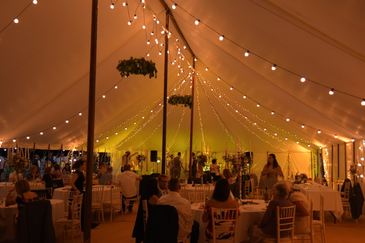 Traditional Marquee at night | County Marquees East Anglia