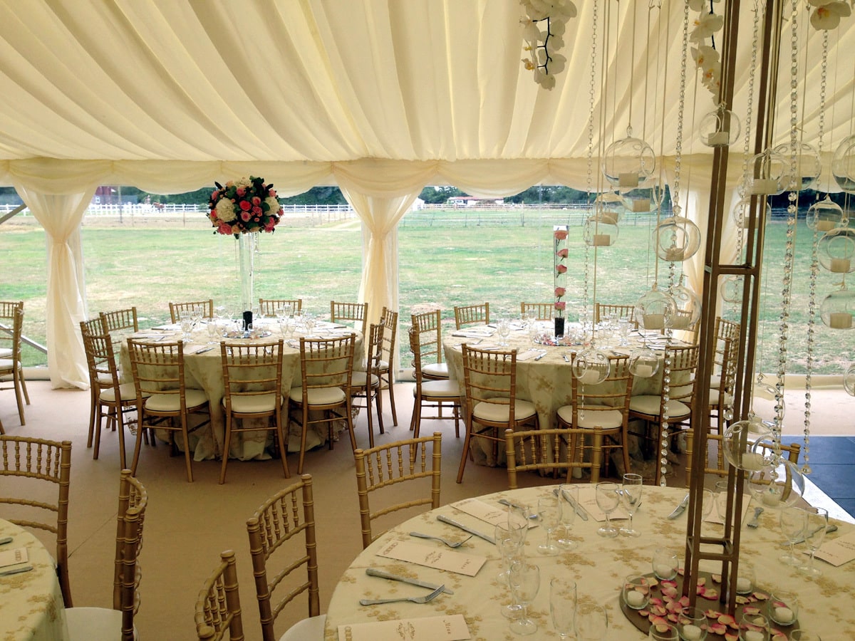 Inside a wedding marquee in Essex - Clear Span marquee | County Marquees East Anglia