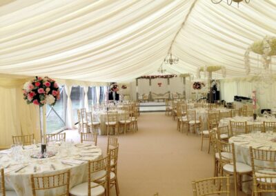 Interior shot of a clear span marquee with partly clear sides | County Marquees East Anglia