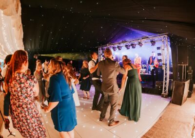 Dance floor in clear span marquee | County Marquees East Anglia