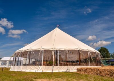 Exterior shot of one of our sail cloth marquees in Essex | County Marquees East Anglia
