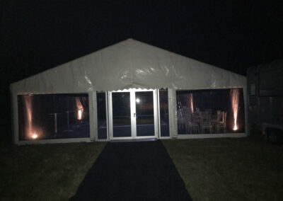 Night time shot of Clear Span Marquee | County Marquees East Anglia