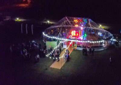 Night time shot for 40th birthday party in a Transparent party tent | County Marquees East Anglia