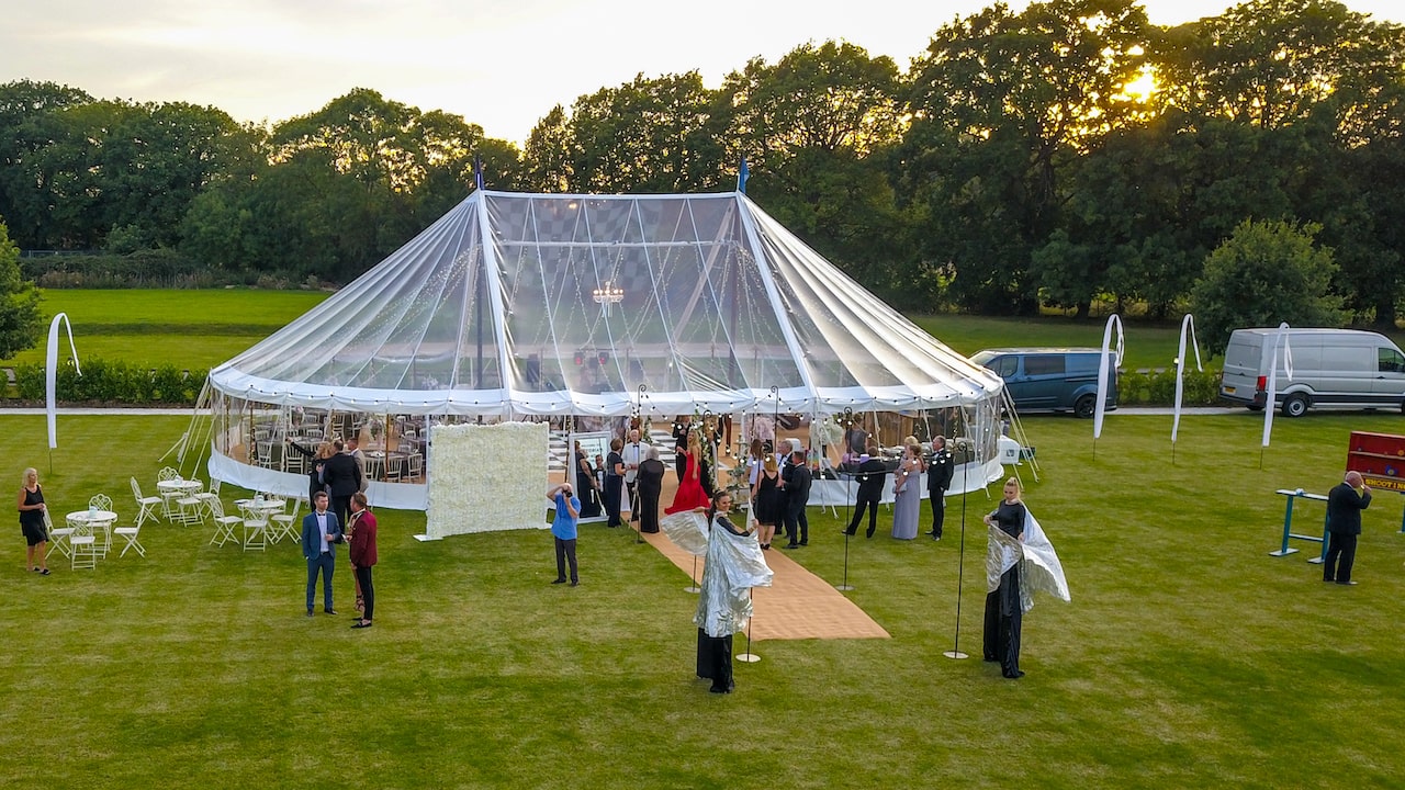 Transparent Marquee at a wedding in Essex | County Marquees East Anglia