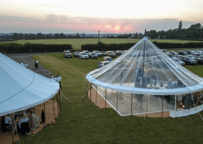 Transparent marquee / party tent at a wedding in Essex | County Marquees East Anglia