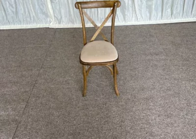 Oak crossback chair with ivory seat pad | County Marquees