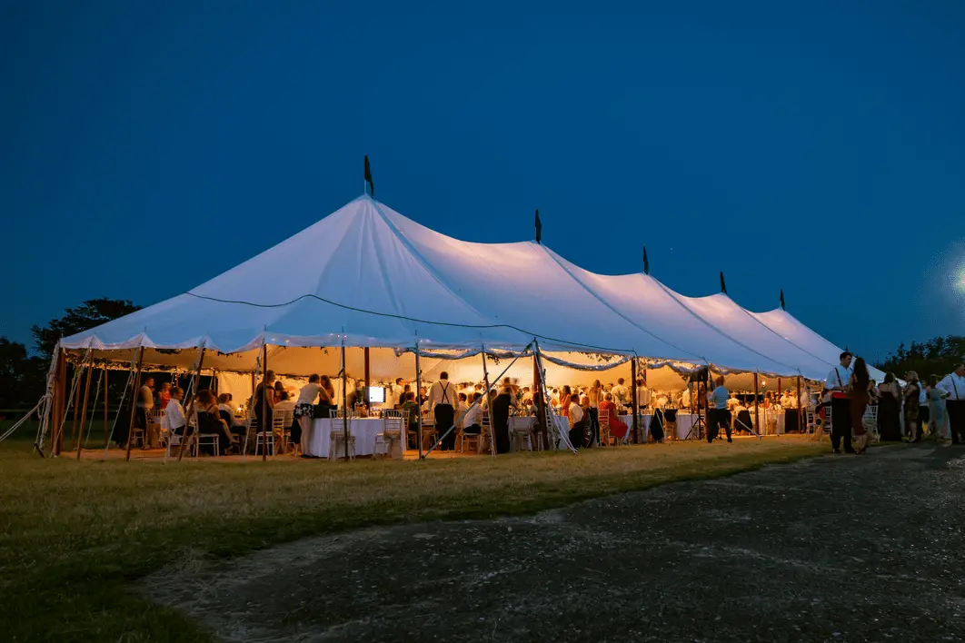 Image of sail cloth marquee at night