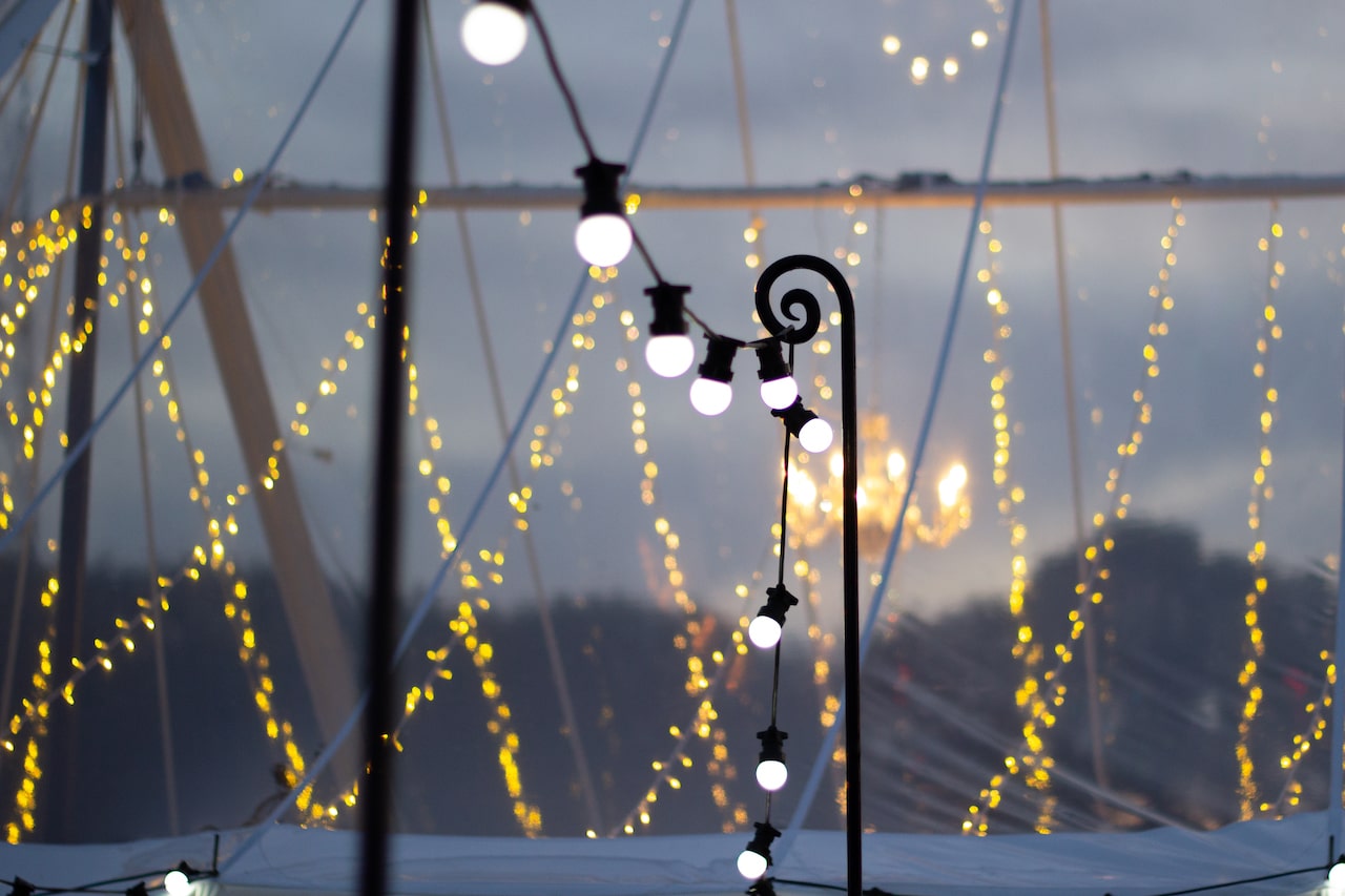Christmas marquee decorations lighting from County Marquees East Anglia