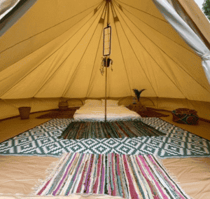 bedding for tipi tent hire by county marquees
