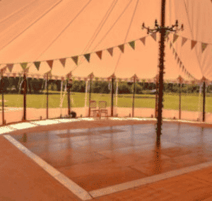 oak stained dancefloor by county marquees