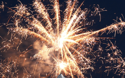 New Years Eve Party Fireworks Near Marquee Tent