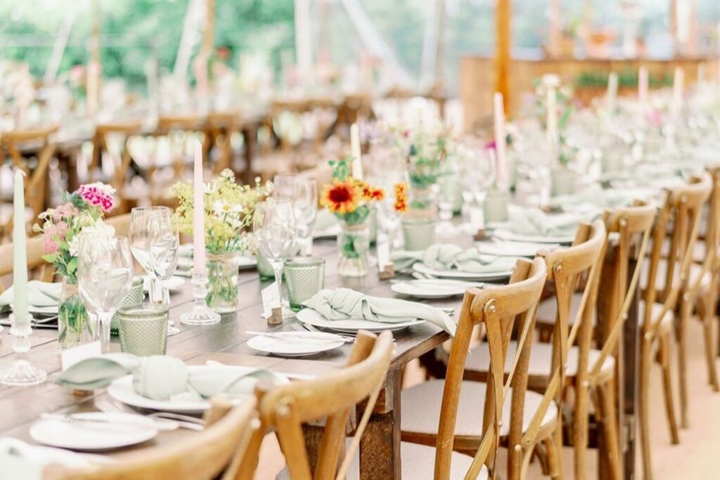 Decorated marquee for wedding marquee hire in Essex