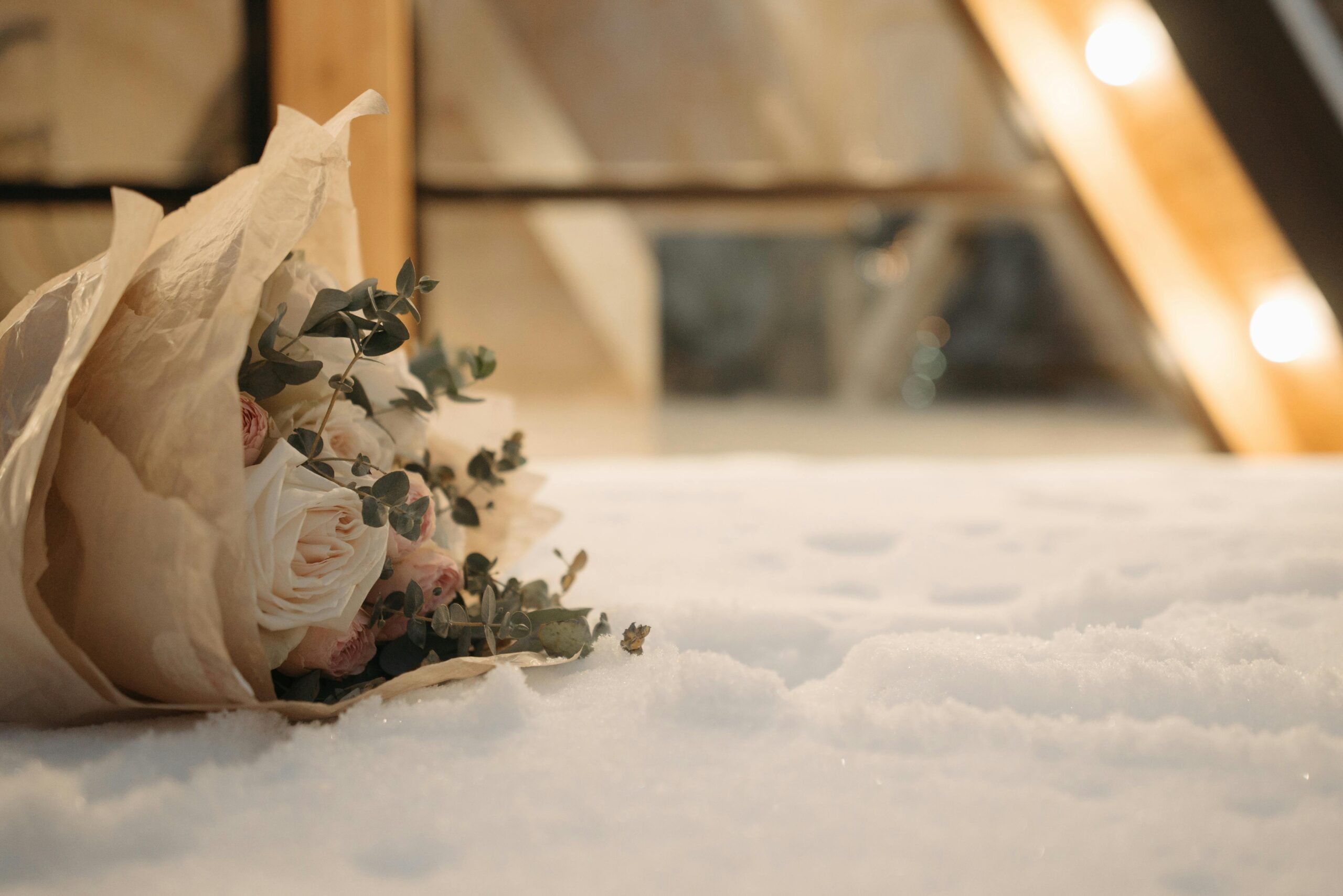 Beautifully decorated marquee hire for winter party with fairy lights and festive décor